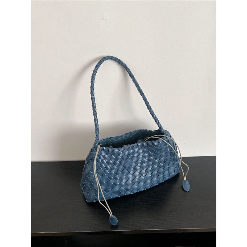 Retro hand-woven first-layer cowhide shoulder bag, Soft pu bag ,Gift for Wife,Gift for Mom,Birthday Gifts
