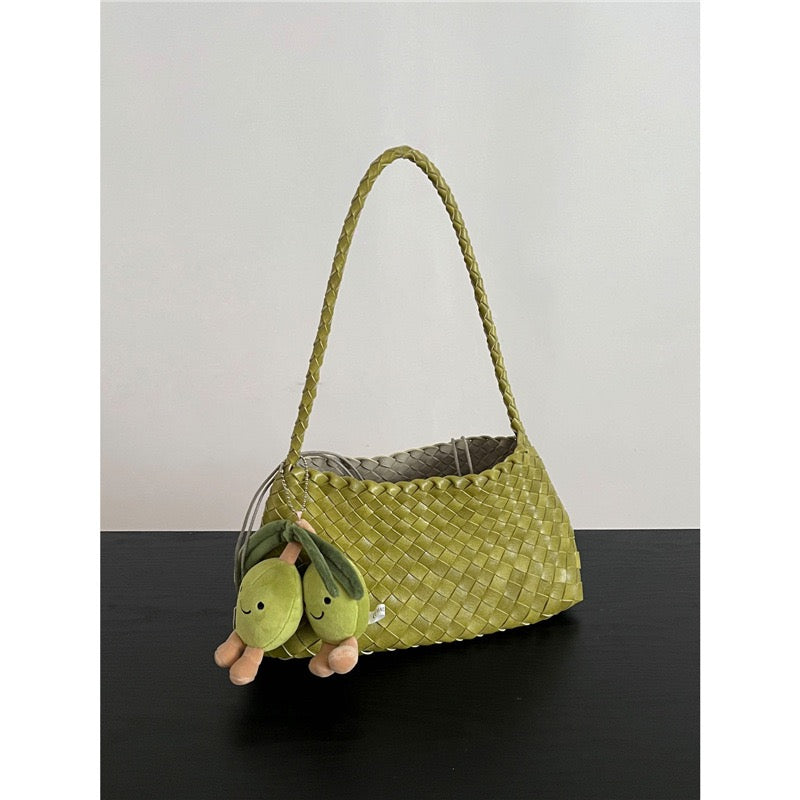 Retro hand-woven first-layer cowhide shoulder bag, Soft pu bag ,Gift for Wife,Gift for Mom,Birthday Gifts