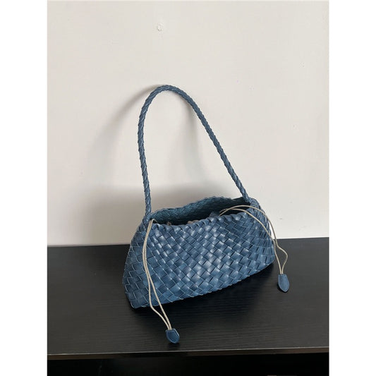Retro hand-woven first-layer cowhide shoulder bag, Soft pu bag ,Gift for Wife,Gift for Mom,Birthday Gifts